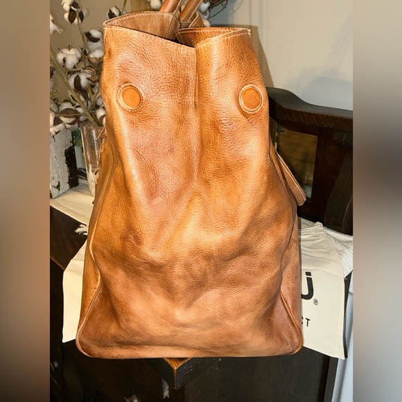 NWT Bed Stu Rebekah Shoulder Travel Weekend Bag XL Tote Tan Rustic MSRP $520 - Picture 10 of 15
